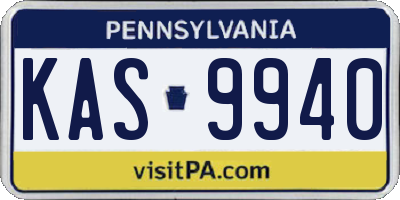 PA license plate KAS9940