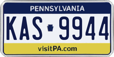 PA license plate KAS9944