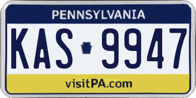 PA license plate KAS9947