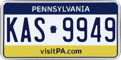 PA license plate KAS9949