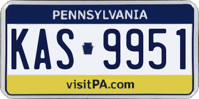 PA license plate KAS9951