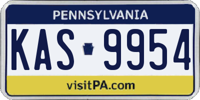 PA license plate KAS9954