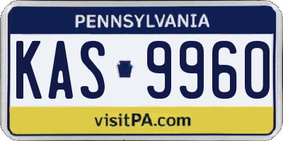 PA license plate KAS9960