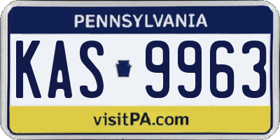 PA license plate KAS9963
