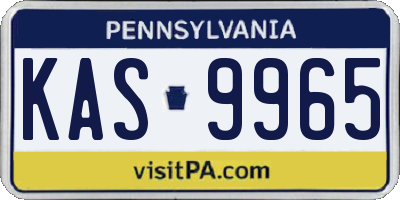 PA license plate KAS9965