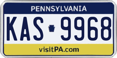 PA license plate KAS9968