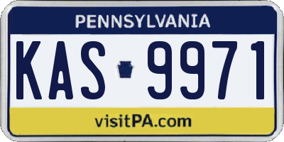 PA license plate KAS9971