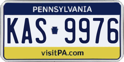 PA license plate KAS9976