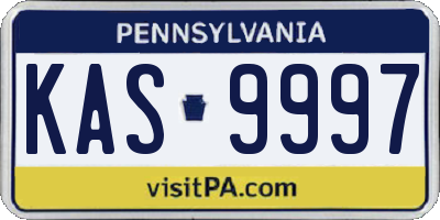 PA license plate KAS9997
