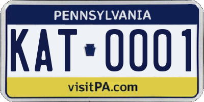 PA license plate KAT0001