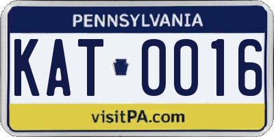 PA license plate KAT0016