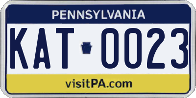 PA license plate KAT0023