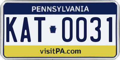 PA license plate KAT0031