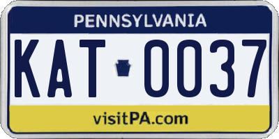 PA license plate KAT0037