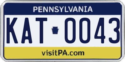 PA license plate KAT0043
