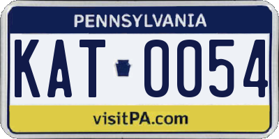 PA license plate KAT0054