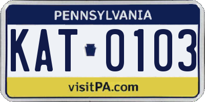 PA license plate KAT0103