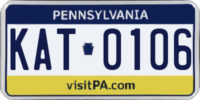 PA license plate KAT0106