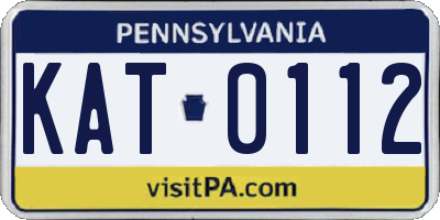 PA license plate KAT0112