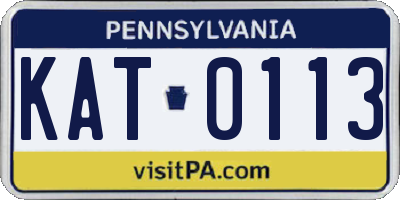 PA license plate KAT0113
