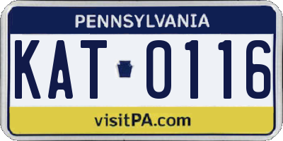 PA license plate KAT0116