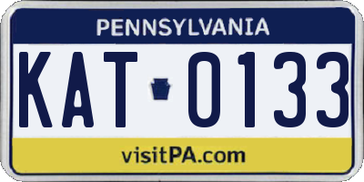PA license plate KAT0133