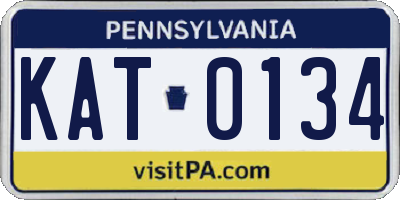 PA license plate KAT0134