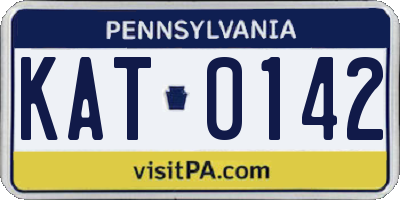 PA license plate KAT0142