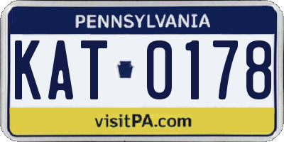 PA license plate KAT0178
