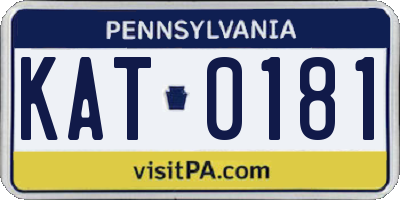 PA license plate KAT0181