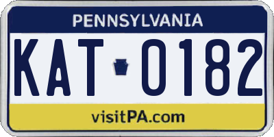 PA license plate KAT0182