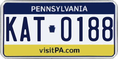 PA license plate KAT0188