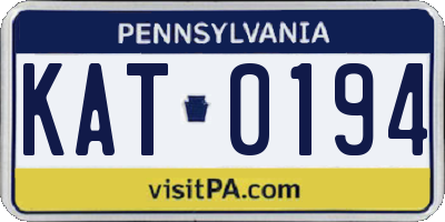 PA license plate KAT0194