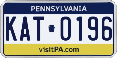 PA license plate KAT0196