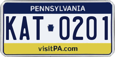 PA license plate KAT0201