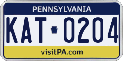 PA license plate KAT0204
