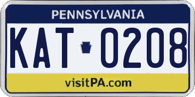 PA license plate KAT0208