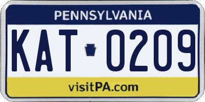 PA license plate KAT0209