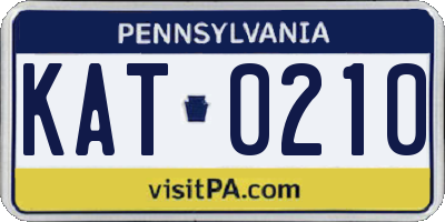 PA license plate KAT0210