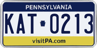 PA license plate KAT0213