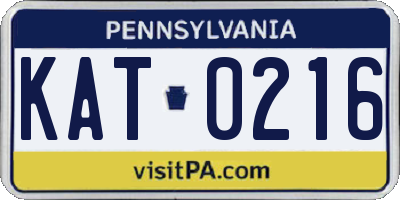 PA license plate KAT0216