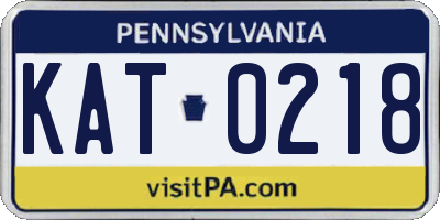 PA license plate KAT0218
