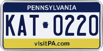 PA license plate KAT0220