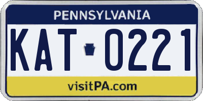 PA license plate KAT0221