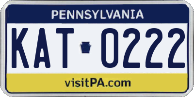 PA license plate KAT0222