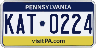 PA license plate KAT0224