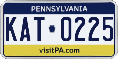 PA license plate KAT0225