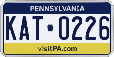PA license plate KAT0226