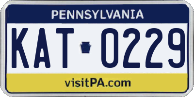 PA license plate KAT0229