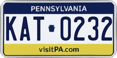 PA license plate KAT0232